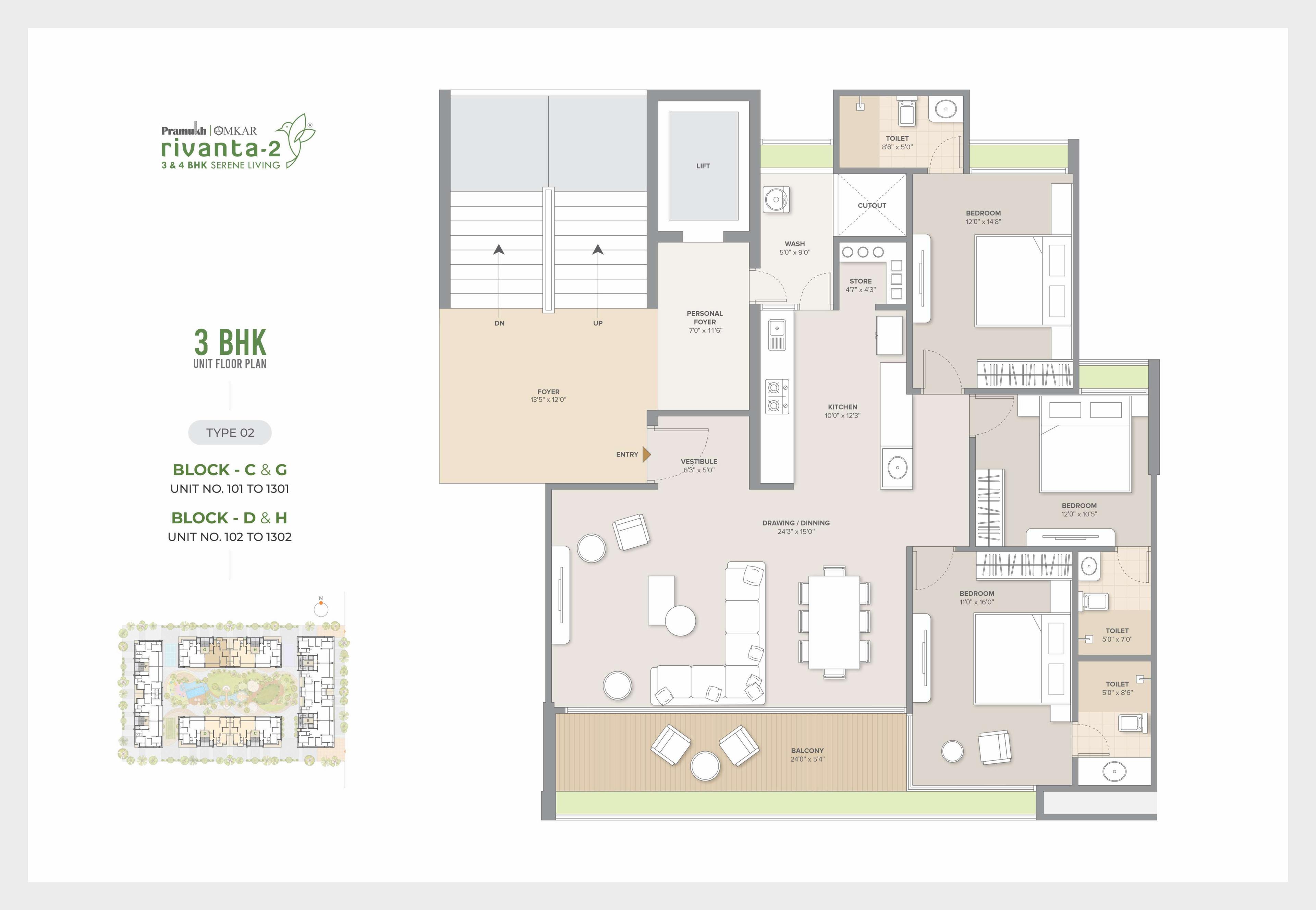 Pramukh Omkar Rivanta 2 floor plan