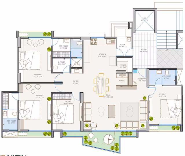 The View floor plan