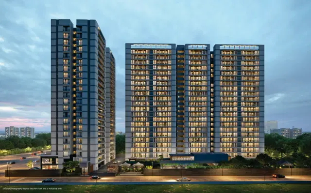 3 BHK Flat buy — Beaufort Park in Beaufort Park, Beside Ananya Parmeshwar, Opp. Vandemataram Vishwam, Adalaj-Zundal Road, Adalaj-382421, Gandhinagar, Gujarat